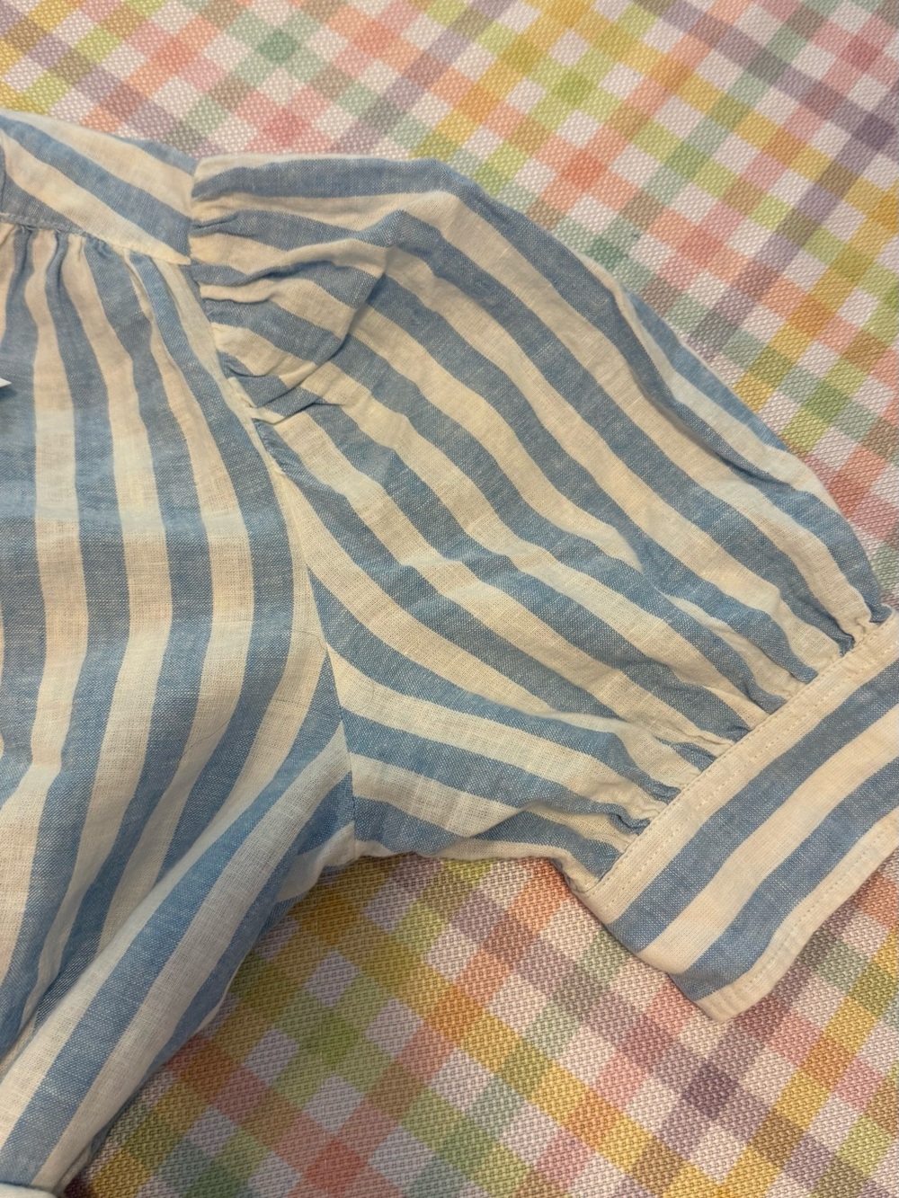 GAP Blue and White Striped Button-Front Belted Dress - Picture 5 of 6
